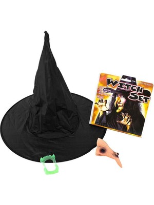 EkoAlışverişDünyam Cadı Şapkası Cadı Tırnakları Cadı Burnu Cadı Çenesi Cadı Dişi Seti