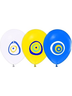 Feyza Design Mavi Baskılı Balon 10'lu - Hobi ve Parti Malzemeleri