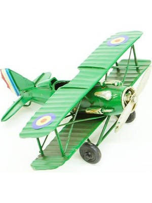 Dekoratif Metal Uçak Çift Kanatlı Dekoratif Biblo Hediyelik