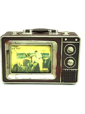 Dekoratif Metal Televizyon Bavul Vintage Biblo Hediyelik