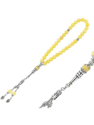 Doğaltaş Metal Püsküllü Yeşim Taşı Tesbih