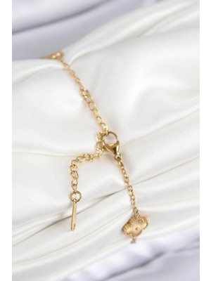 Alvo Store Buğz 316L Çelik Gold Renk Yonca Kadın Bileklik - Buğz