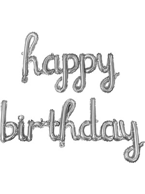 Feyza Design Gümüş Renkli Folyo Balon - Doğum Günü Partisi Süslemesi