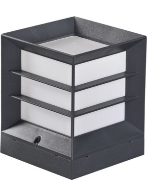 Feyza Design Antrasit Renk Kare Küp Bahçe Armatürü Set Üstü Aplik