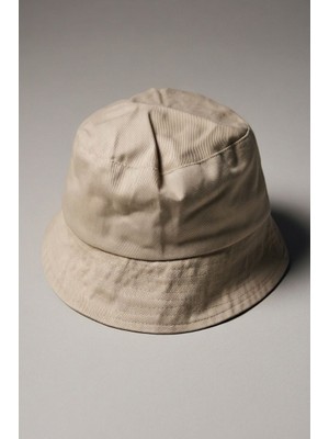 Mollycrush Unisex Bej Pamuklu Bucket Balıkçı Model - Güneşten Koruyucu Yazlık Şapka