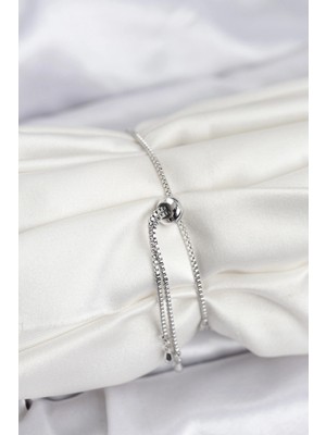 Alvo Store Buğz Göz Model Zirkon Taşlı Gümüş Renk Asansörlü Su Yolu Bileklik - Buğz