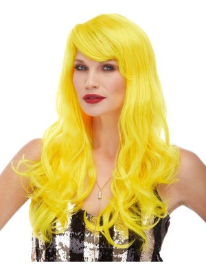Alvo Store Buğz Sarı Renk Parti Peruğu