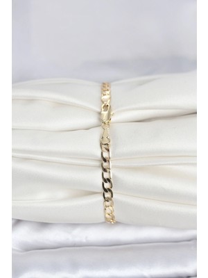 Alvo Store Buğz cm 14K Gold Renk Halka Zincir Model Kadın Bileklik - Buğz