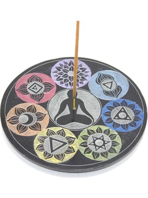 Alvo Store Buğz Obsidian Taşı 7 Çakra (Chakra) Tasarımı Tütsülük