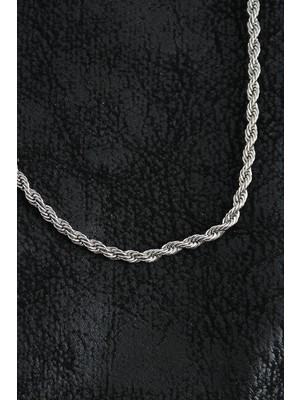 Alvo Store Buğz 316L Çelik Burgu Zincir Model Gümüş Renk Erkek Kolye - Buğz