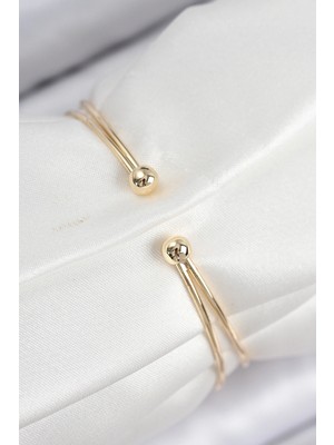 Alvo Store Buğz Pirinç Zirkon Taşlı Su Yolu Model Gold Renk Kadın Bileklik - Buğz