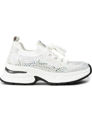 Deery Kadın Beyaz Taş Detaylı Sneaker Ayakkabı - 26303ZBYZP01