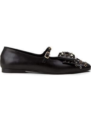 Deery Kadın Siyah Metal Zımba Detaylı Mary Jane Babet - RD130ZSYHC01