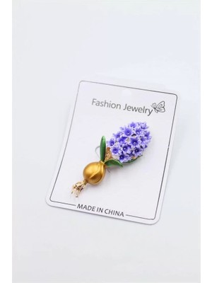 Royaleks Nergis Broş - Mor