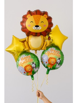 Feyza Design Yedi Parçalı Sarı Folyo Balon Seti - Parti Malzemeleri