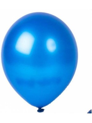 Feyza Design 50'li Mavi Metalik Parlak Balon ve Zinciri Seti