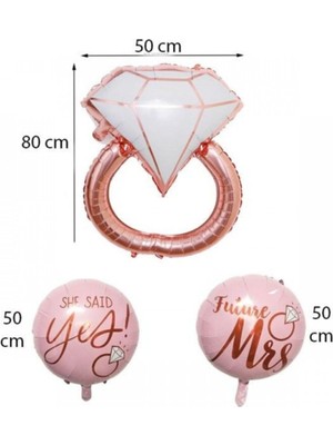 Feyza Design Pembe Folyo Balon Seti 3'lü - Parti ve Eğlence Malzemeleri