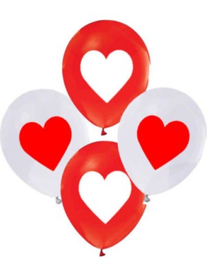Feyza Design Kırmızı Kalpli Balon 12 Inch 20 Adet - Eğlence ve Parti Malzemeleri
