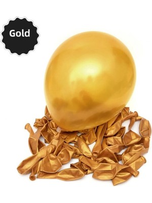 Feyza Design Altın Renk Metalik Balon 30 Adet - Hobi ve Eğlence Malzemeleri