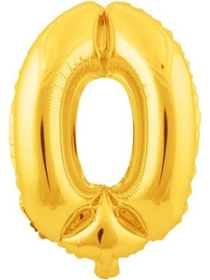 Feyza Design Turuncu 90 cm Altın Rakam Folyo Balon - Şişirilebilir