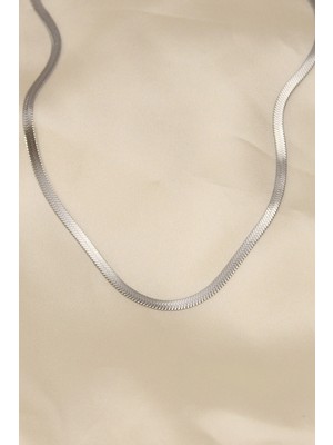 TE Dükkan Buğz 316L Çelik Silver Renk 45 cm Italyan Zincir Model Kadın Kolye - Buğz