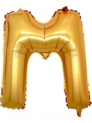 Feyza Design 90 cm Altın Renkli Folyo Harf Balon M (Gold)