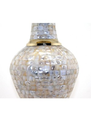 TE Dükkan Buğz Pirinç Sedefli Vazo 35 cm