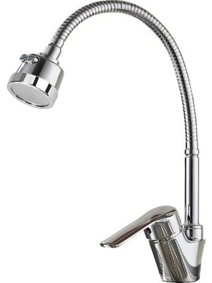 TE Dükkan Buğz Mix Kuğu Mutfak Evye Batarya 3 Fonksiyonlu Oynar Başlıklı ( Buğz )