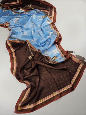 Premium Lv Desen Vual Ipek Şal Yeni Sezon Silk Scarfs Shawl Hijab Fular
