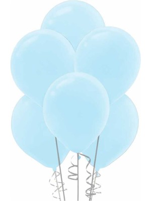 Feyza Design 12 Inch Metalik Açık Mavi Balon 20 Adet