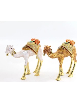 TE Dükkan Buğz Swarovski Taşlı Tekli Deve Figürü Model 3
