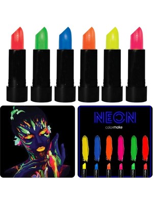 EkoAlışverişDünyam Glowpaint 6’lı Neon Boya – Uv Işıkta Parlayan Makyaj Seti