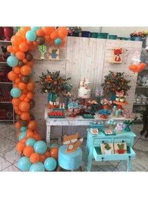 Feyza Design 100 Adet Renkli Metalik Balon ve Zinciri Seti