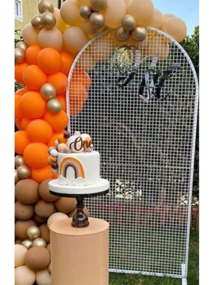 Feyza Design Özel Gün Konsept Pastel Balon Krom ve Zinciri Bej Renkli