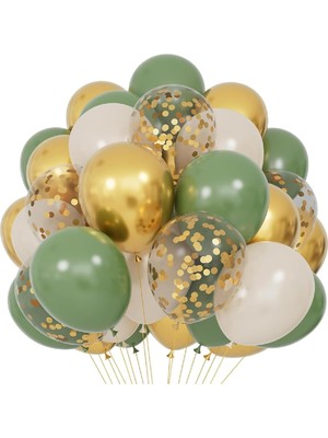 Feyza Design 40 Parçalı Krem Şeffaf Balon Seti - Doğum Günü Süsleri