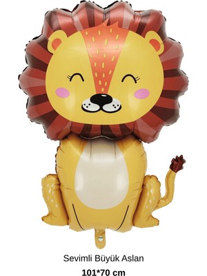 Feyza Design Sevimli Büyük Aslan Folyo Balon 101X70 cm Çok Renkli