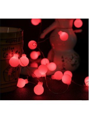 Alfa Life Marketing 5m 28 LED Kırmızı Işık Şeffaf Kablo Fişli Eklemeli