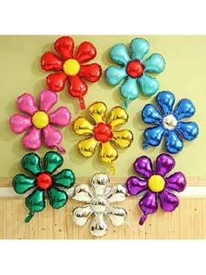 Feyza Design Altın Renkli 40 cm Çiçek Folyo Balon - Doğum Günü ve Parti Malzemeleri