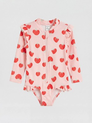 English Home Uzun Kollu Desenli Kız Çocuk Mayo  (S6)