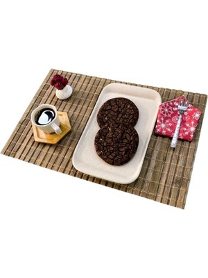 Bambu Hasır Amerikan Servis Tabak Altlığı 12 Adet Kahverengi