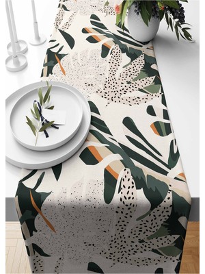 Yumuşak Süet Dokuma Runner - Bej 140X40 cm