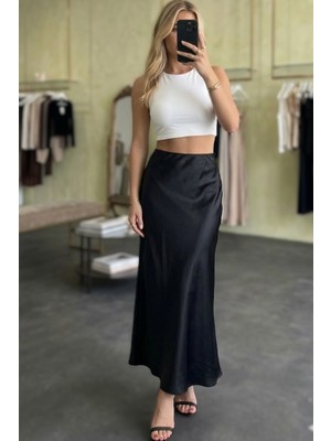 Merlavin Kadın Saten Kumaş Balık Etek