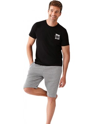 Marsilyan- Baba-Oğul Seti Erkek Pijama Şortlu Takım AR3671S