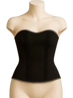 İlkyaz Fashion  Siyah Mı Emay 9155 Fırfırlı Terletici Büstiyer