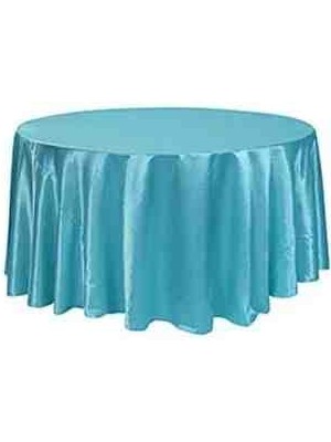 Ayzen Home Yuvarlak Masa Için Saten Masa Örtüsü 190 x 190 cm Çapında