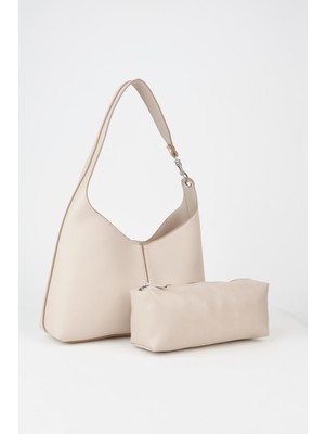 Vivaq Kadın Vizon Turna Organizerli Suni Deri Çıt Çıt Kapama Kanca Askılı El Kol ve Omuz Çantası