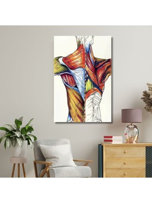 Feyza Design Dikey Kanvas Ortapedik Tablo - Çok Renkli ve Modern Tasarım