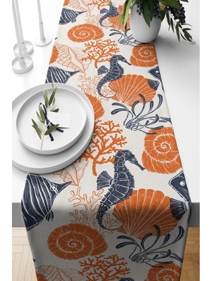 Turuncu Süet Dokuma Runner 140X40 cm - Ev & Mutfak Dekorasyonu