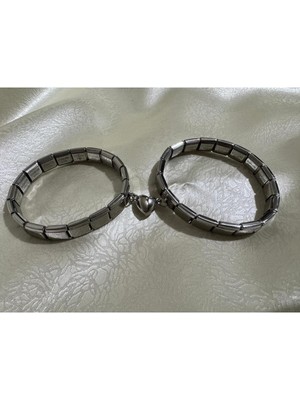 C&On Design Mıknatıslı Aşk Bilekliği Kalp Model Sevgili Bileklik 2'li Çift Bilekliği Aşk Bilekliği