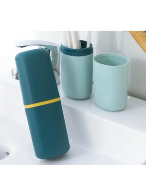Braventa Collection Taşınabilir Seyahat Tipi Taşıma Kabı Gözlük Diş Macunu Diş Fırçası Saklama Kutusu,valiz Tipi (Yeşil)